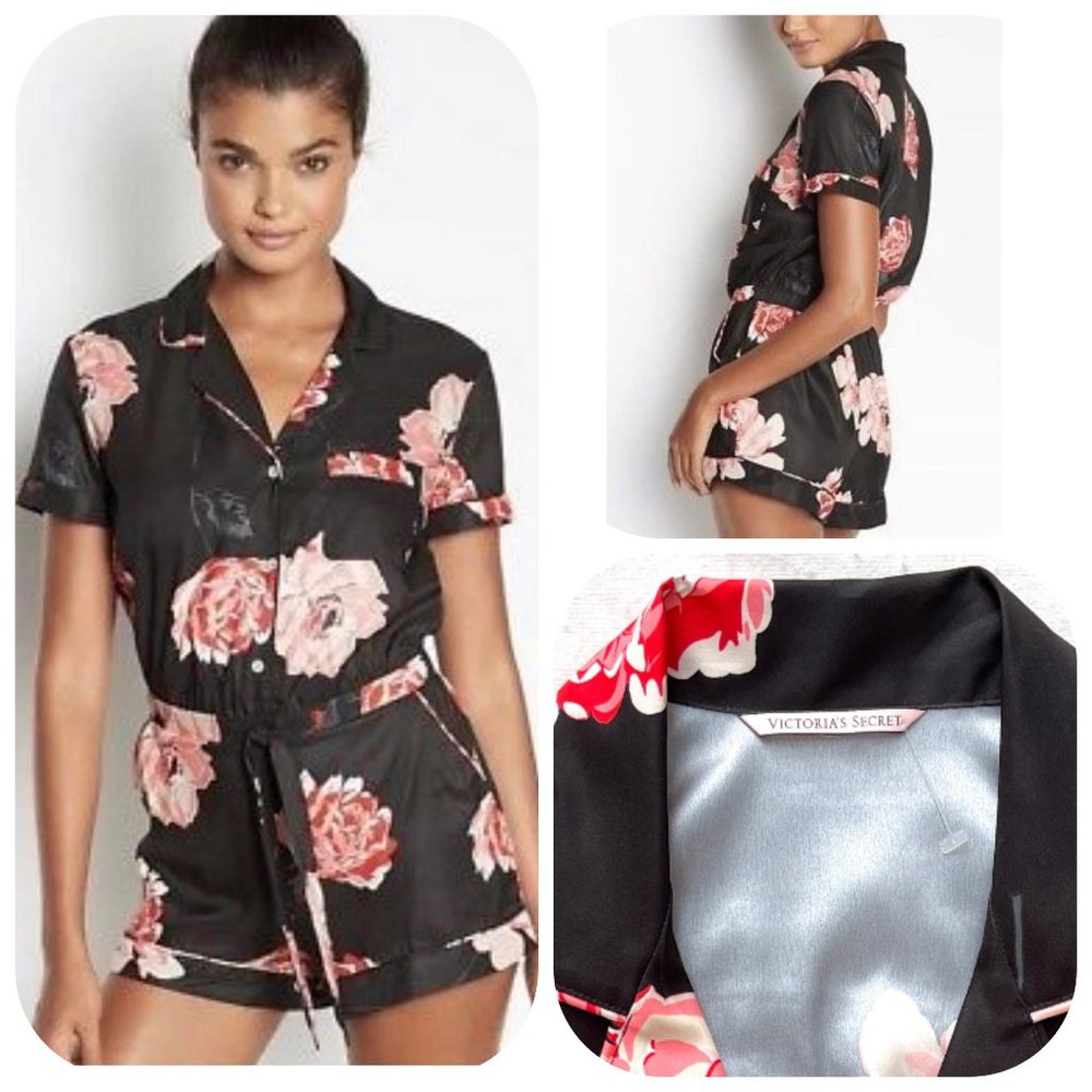 Victoria's Secret Satin Floral Romper